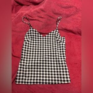 SHEIN Black and White Checkered Tank Top